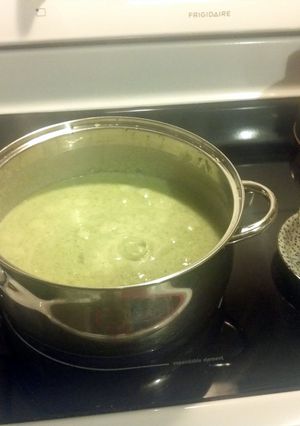 A picture of Sue's Cream of Broccoli Soup.