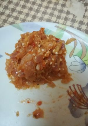 A picture of Baingan ka bharta.