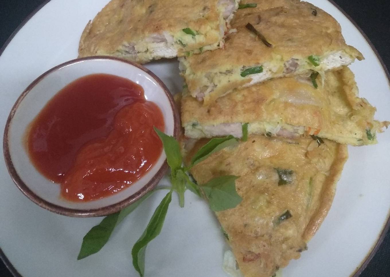 Omelette tahu daging