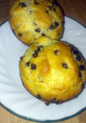 A picture of Peppermint chocolate chip muffins.