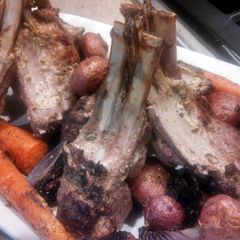 A picture of Rosemary, Garlic, & Mustard Rack of Lamb.