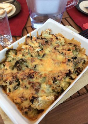 A picture of Cauliflower And Broccoli Cheese Bake.