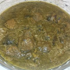 A picture of Pork in Coriander Sauce.