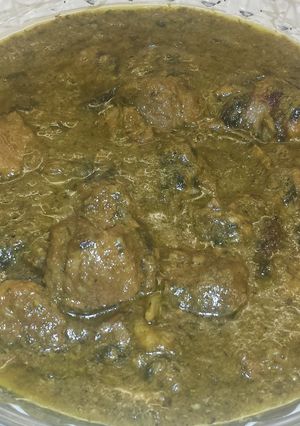 A picture of Pork in Coriander Sauce.