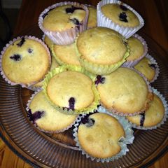 A picture of Gluten Free Banana & Blueberry Muffins.