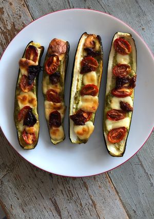 Une photo de Courgettes façon pizza