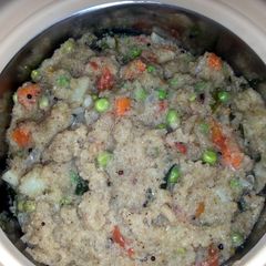 A picture of colourful khichadi.