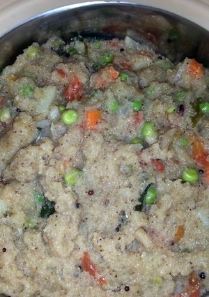 A picture of colourful khichadi.