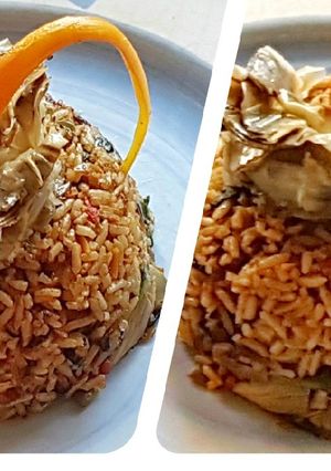 Foto principal de Arroz jazmín frito con verduras al curry (vegano)