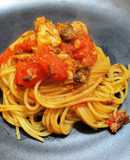 Super Quick Canned Boiled Mackerel & Tomato Spaghetti