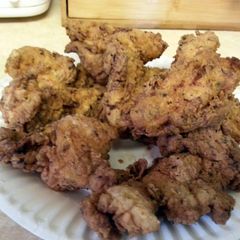 A picture of Crispy deep fried chicken strips.