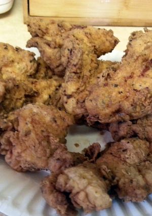 A picture of Crispy deep fried chicken strips.