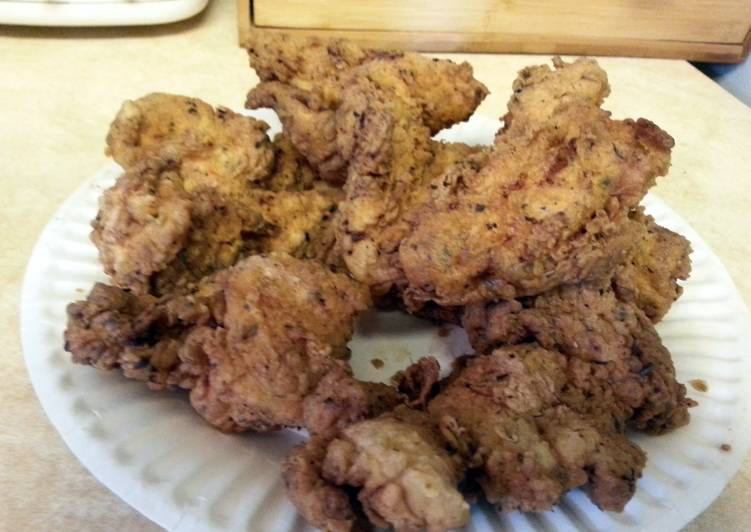 Crispy deep fried chicken strips