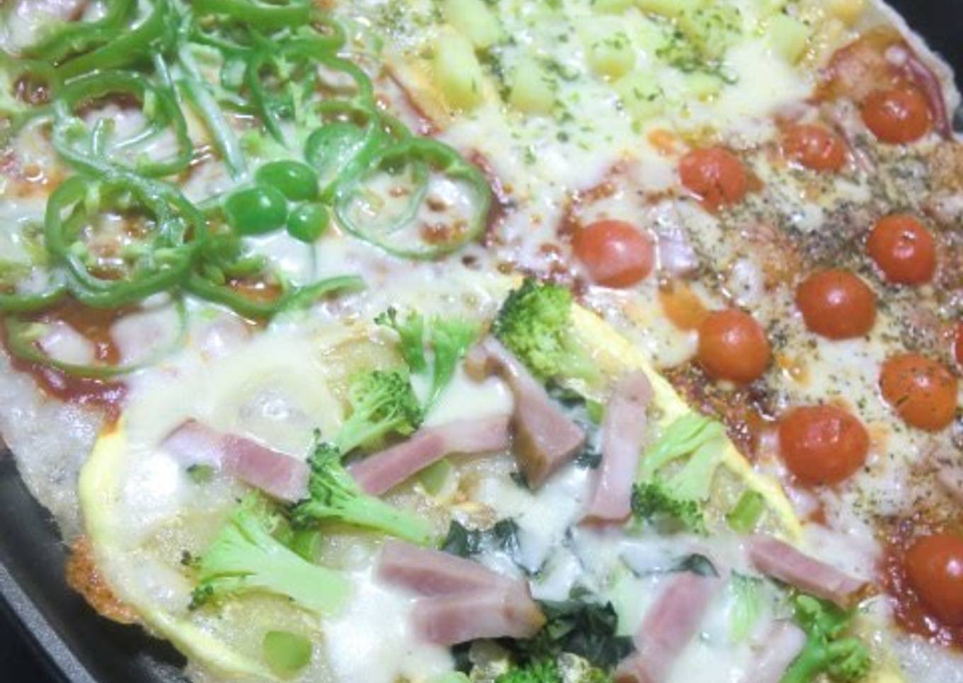 Mochi Pizza With Four Toppings