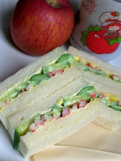 A picture of Crab Stick and Cucumber Sandwiches.