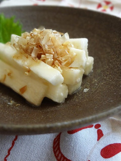 A picture of Nagaimo Pickled with Wasabi and Shio-Koji.