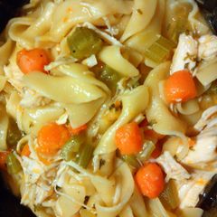 A picture of Chicken and noodles.