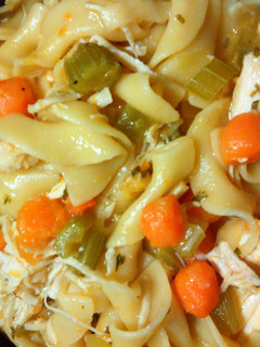 A picture of Chicken and noodles.