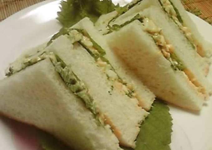 Easy! Refreshing Japanese-Style Sandwich: Shiso and Egg recipe main photo