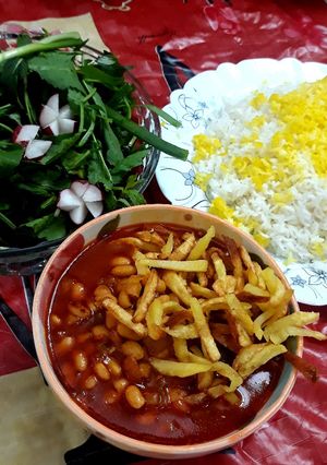 عکسی از دستور خورشت لوبیاسفید