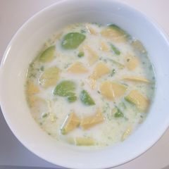 Avocado dessert (alpukat kerok) A picture of Avocado dessert (alpukat kerok).