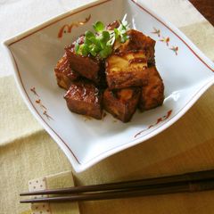 A picture of Fried Tofu Blocks in Sweet and Spicy Miso.