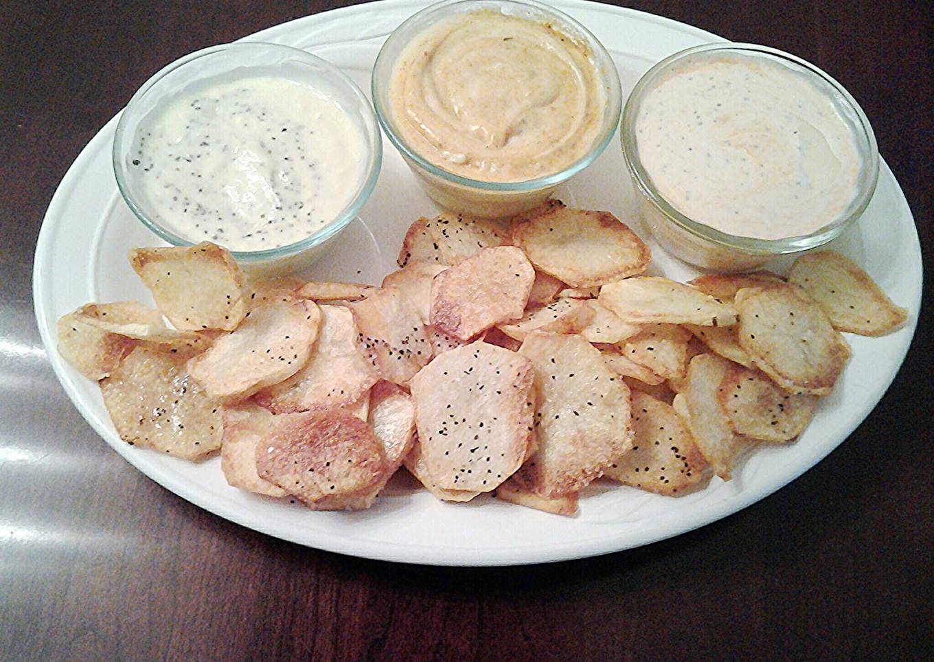 Homemade potato chips with option to make and reheat later the same day!
