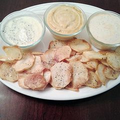 A picture of Homemade potato chips with option to make and reheat later the same day!.