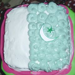 A picture of Flag cake without oven.