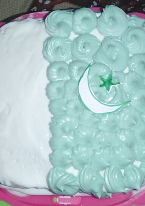 A picture of Flag cake without oven.