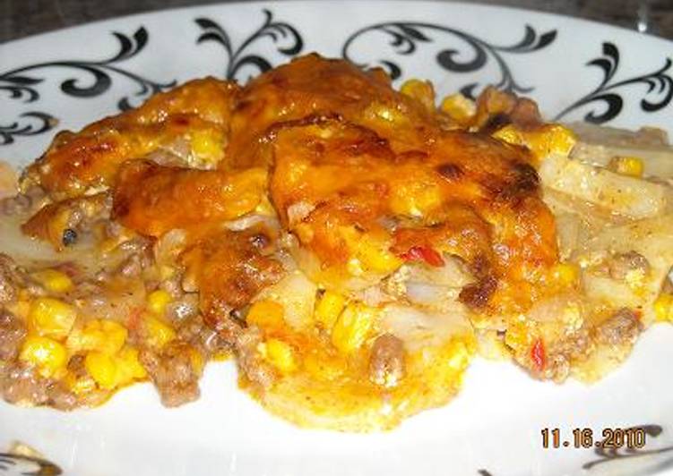 Recipe of Super Quick Cheesy Potato Beef Casserole