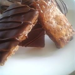 A picture of Easy!! Crispy Chocolate Dipped Puff Pastry.