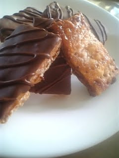A picture of Easy!! Crispy Chocolate Dipped Puff Pastry.