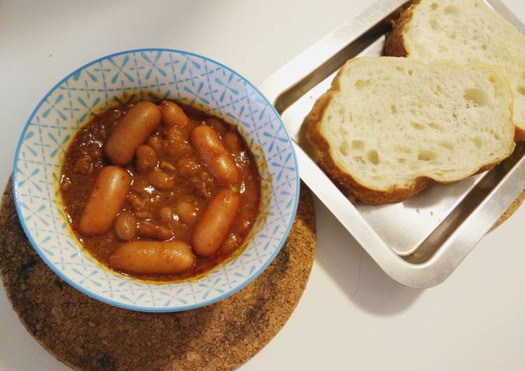 Recipe of Quick Sir&#39;s Carne with hotdog Bread