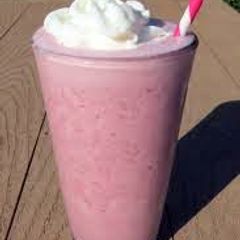 A picture of thick milkshake.