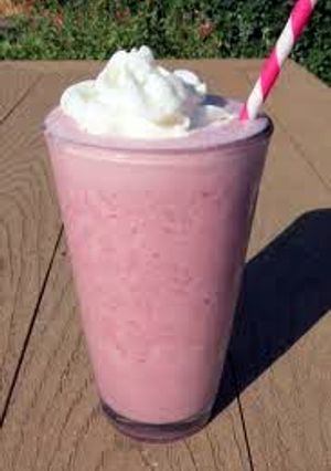 A picture of thick milkshake.