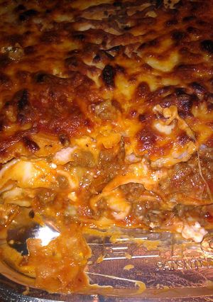 A picture of Lasagna with no pasta!.
