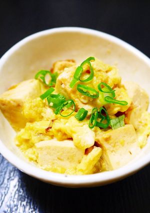 A picture of One More Dish: Sweet-Savory Simmered Firm Tofu and Eggs.