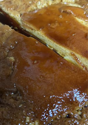 Una foto de Flan exquisito