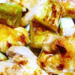 A picture of Lazy Yakitori (Grilled Chicken)! What? The Skewer's Missing!.