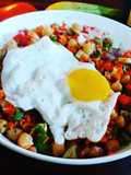 Healthy Lunch Bowl with poached egg