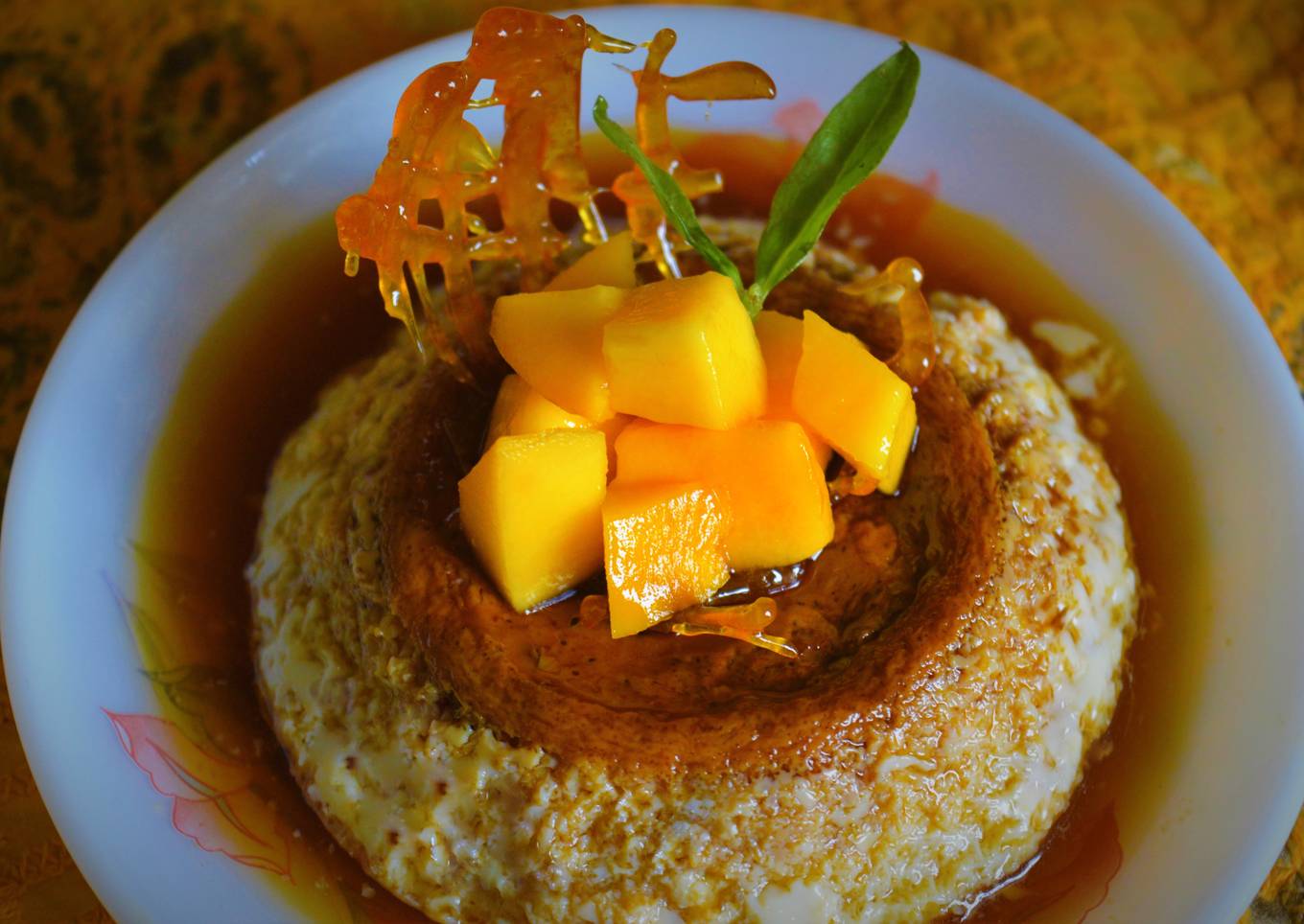 Mango Caramel Custard
