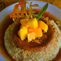 A picture of Mango Caramel Custard.