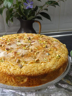 Una foto de Bizcocho de mandarinas cocidas