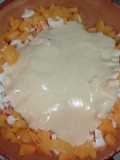 Ensalada de Surimi, Huevo y Melocotón. Mambo Touch