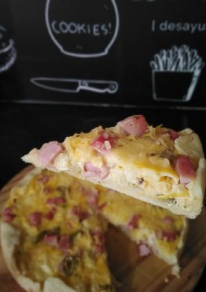 Una foto de Tarta de jamón y queso muy fácil