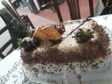 Semi frío de fresas y chocolate