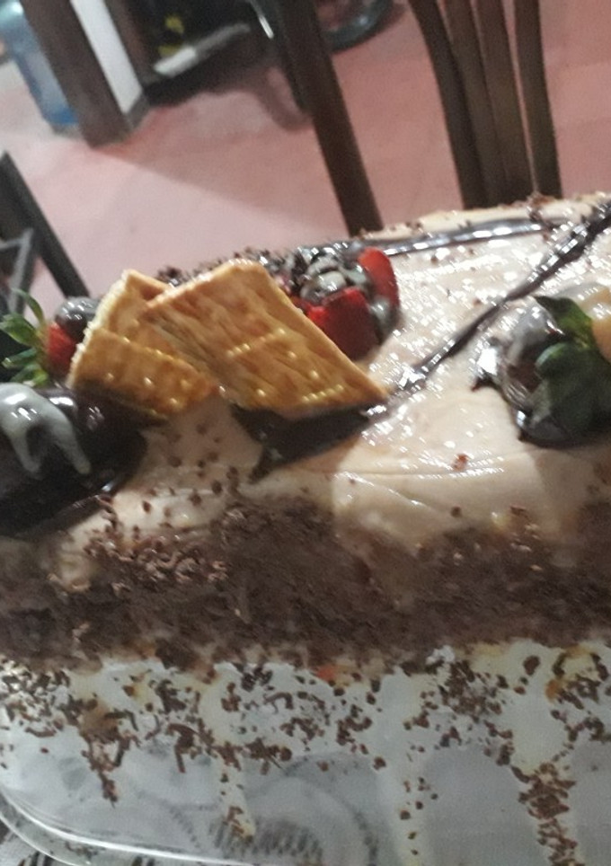 Una foto de Semi frío de fresas y chocolate