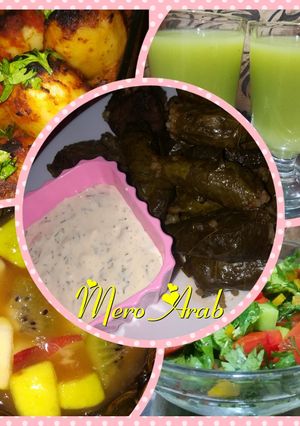 صورة لوصفة صينية بطاطس باللحمة المفرومة ومحشى ورق عنب 😋😋😋😋