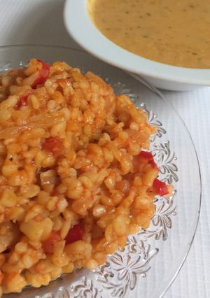 A picture of Bulgur with Cherry Tomatoes.